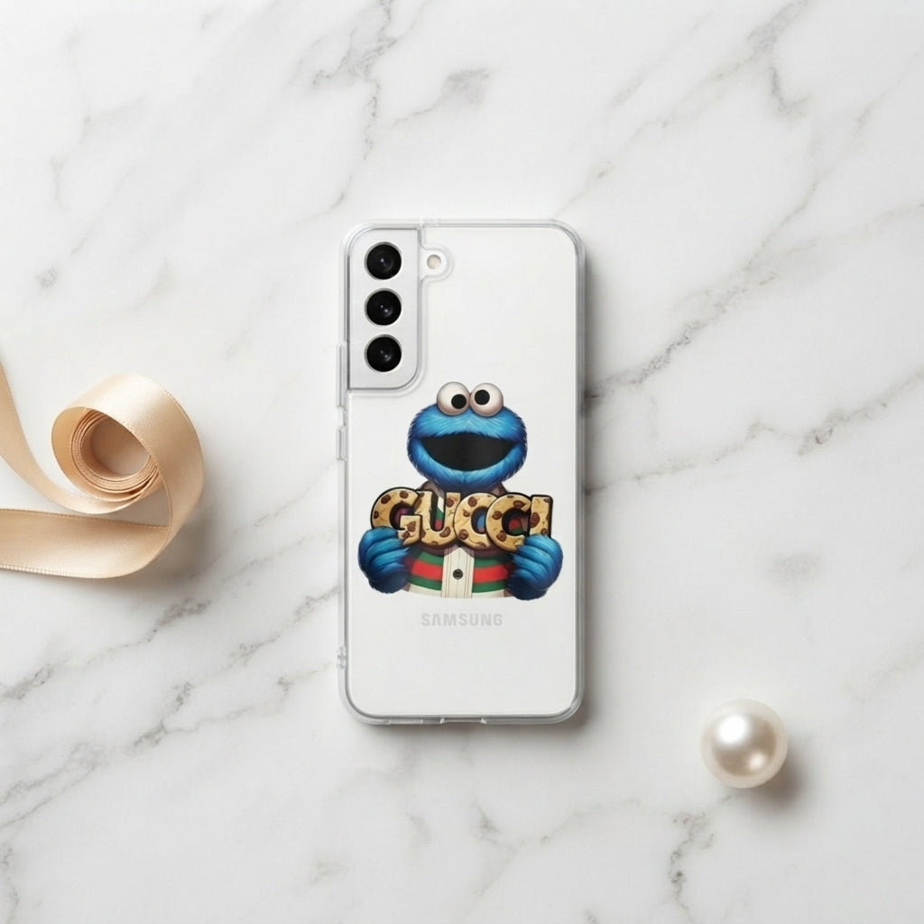 Clear Samsung Galaxy Case – Designer Cookie Monster Graphic Cover