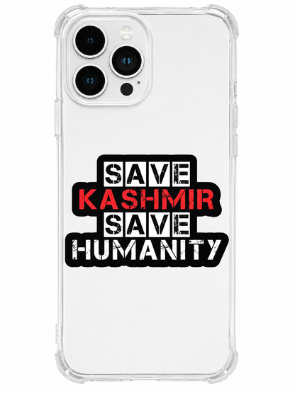 Save Kashmir Save Humanity Clear Transparent iPhone Case