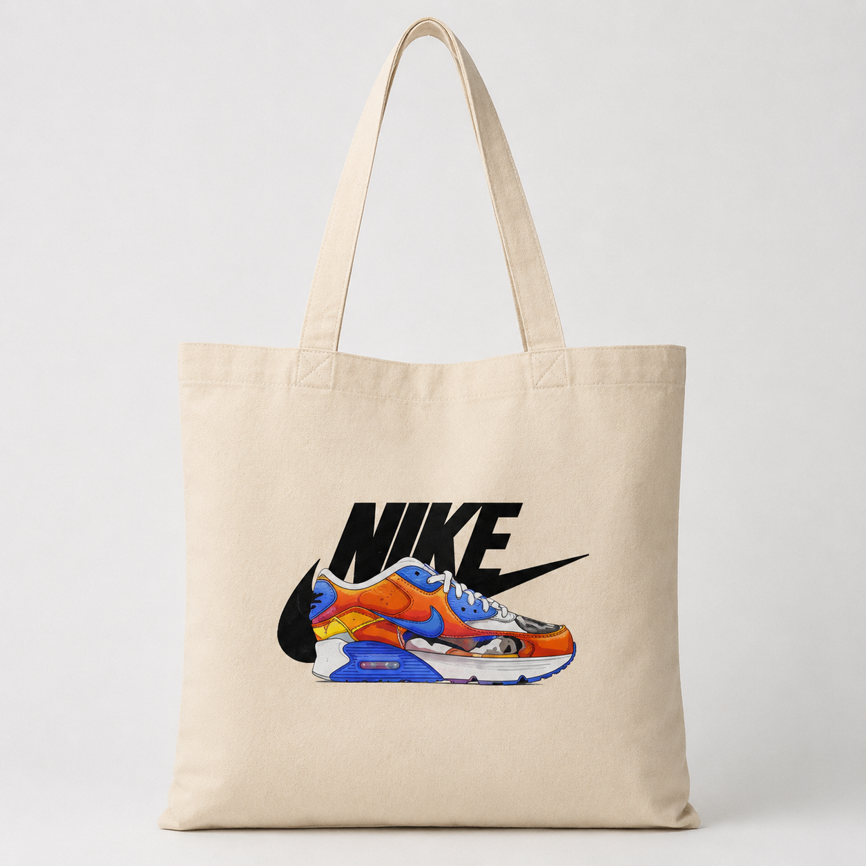 Retro Sneaker Art Canvas Tote Bag