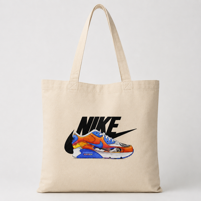 Retro Sneaker Art Canvas Tote Bag