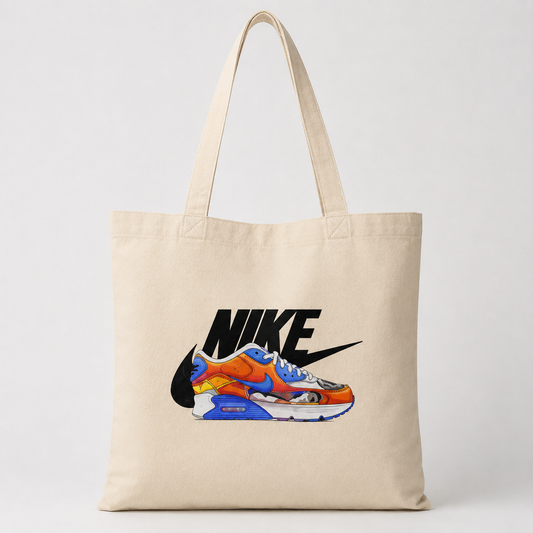 Retro Sneaker Art Canvas Tote Bag