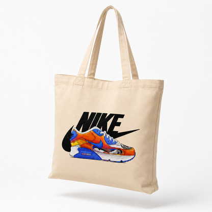 Retro Sneaker Art Canvas Tote Bag