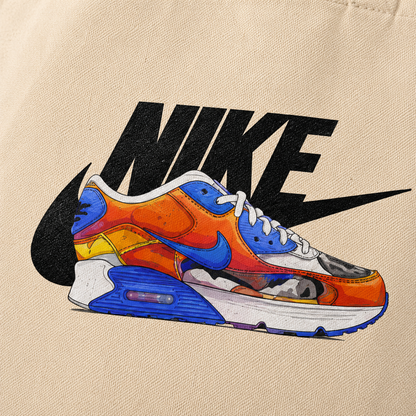 Retro Sneaker Art Canvas Tote Bag