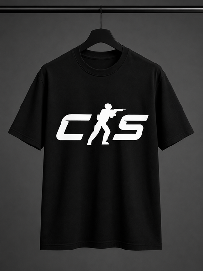 Classic CS Gaming T-Shirt Tactical Shooter Graphic Tee Gamer Gift Men's Black White