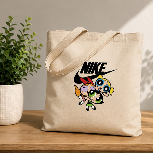Nike x Powerpuff Girls Collaboration Canvas Tote Bag