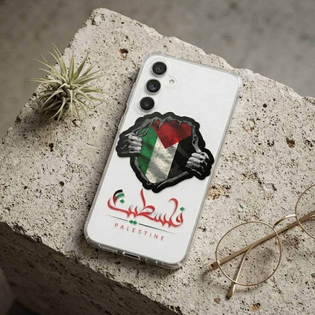 Palestine Flag Calligraphy Clear Case for Samsung Galaxy