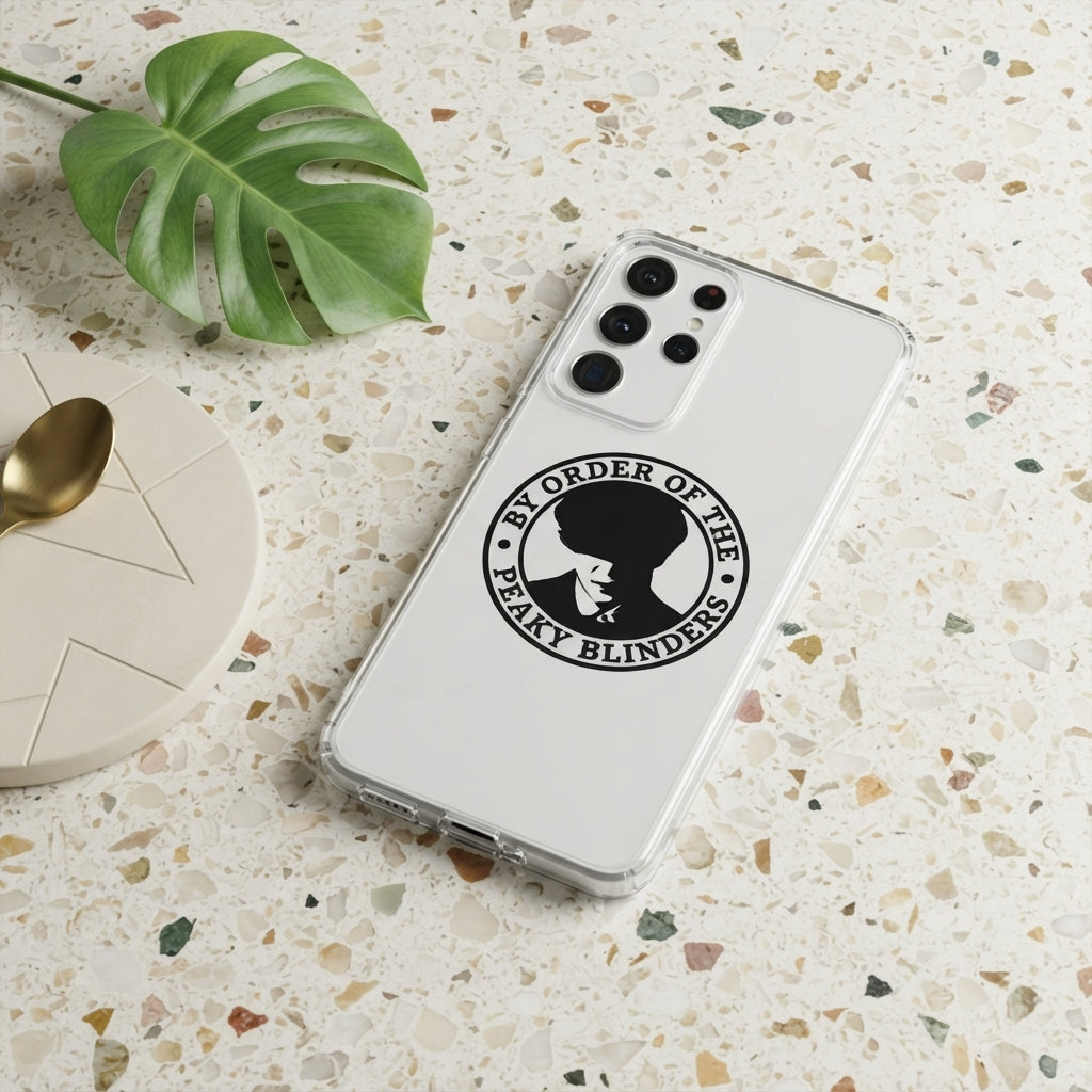 Samsung Clear Phone Case – "BY ORDER OF THE PEAKY BLINDERS" Graphic Cover
