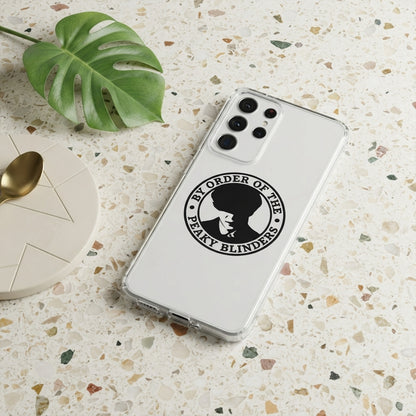 Samsung Clear Phone Case – "BY ORDER OF THE PEAKY BLINDERS" Graphic Cover