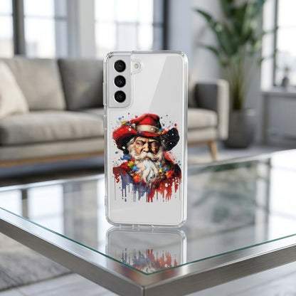 Cowboy Santa Hat Watercolor Christmas Clear Case for Samsung Galaxy | Festive Phone Cover