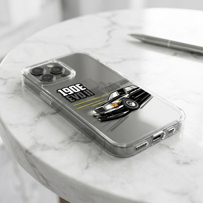 Classic 190E EVO II Clear Case for iPhone - Retro Sports Car Graphic Cover