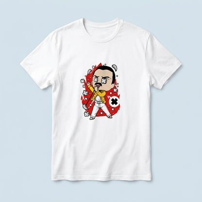 Queen Freddie Mercury Retro Cartoon Chibi Graphic T-Shirt