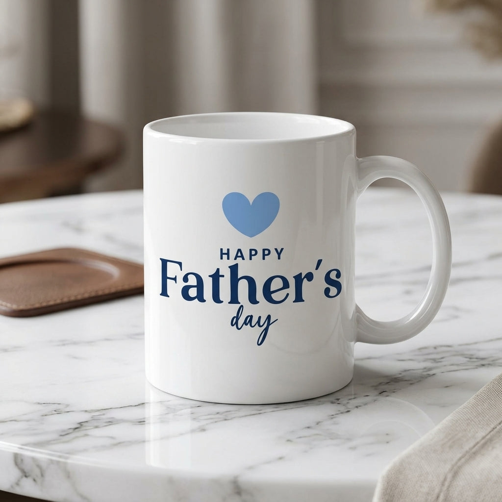 Father's Day Ceramic Coffee Mug 11oz - Best Dad Ever, Superhero & King Design Tea Cup Gifts