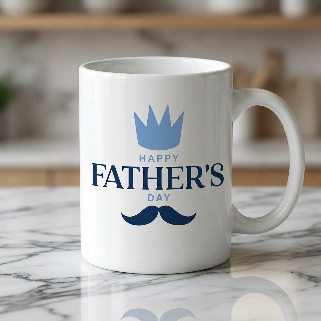 Father's Day Ceramic Coffee Mug 11oz - Best Dad Ever, Superhero & King Design Tea Cup Gifts