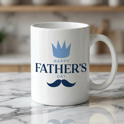 Father's Day Ceramic Coffee Mug 11oz - Best Dad Ever, Superhero & King Design Tea Cup Gifts