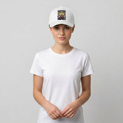 Tekken King Character Comic Graphic Baseball Cap - Retro Fighting Gamer Cap (White)