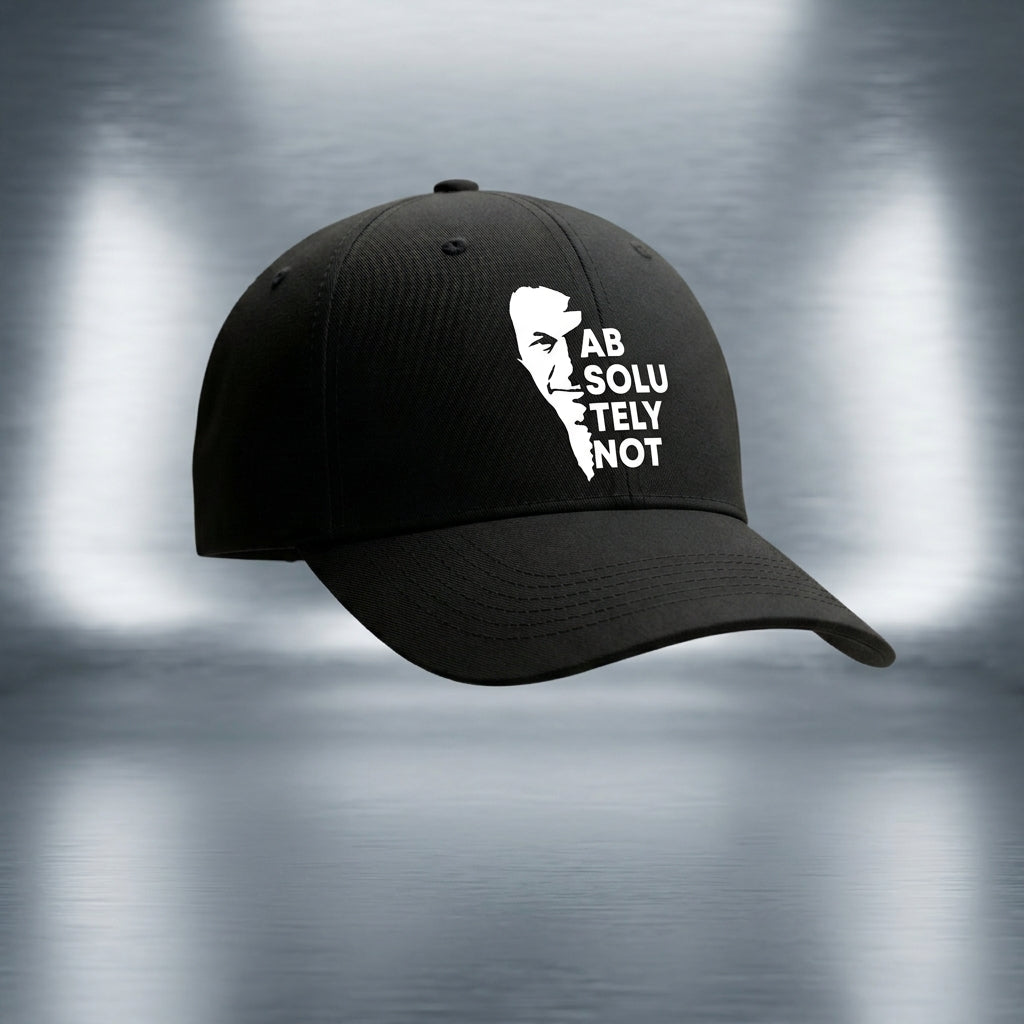 Imran Khan Absolutely Not Graphic Baseball Cap - Patriotic Quote Cap (Black & White)