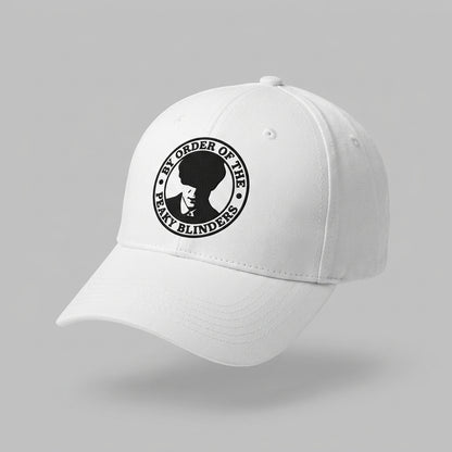 By Order Of The Peaky Blinders Graphic Baseball Cap - Thomas Shelby Crest Cap (White)