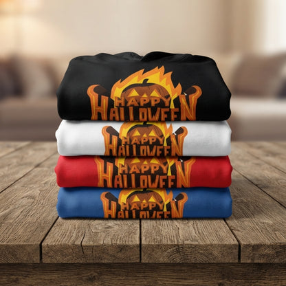 Fiery Happy Halloween Pumpkin Hoodie – Matching Group Halloween Pullover