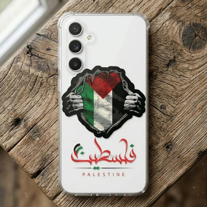Palestine Flag Calligraphy Clear Case for Samsung Galaxy