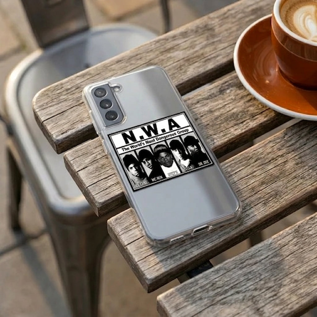 Samsung Clear Phone Case – N.W.A Vintage Hip Hop Music Cover