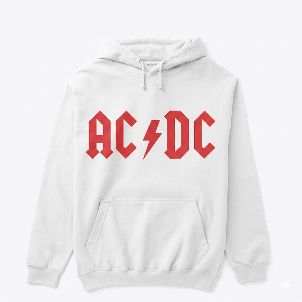 AC/DC Classic Style Logo Pullover Hoodie – Premium Unisex