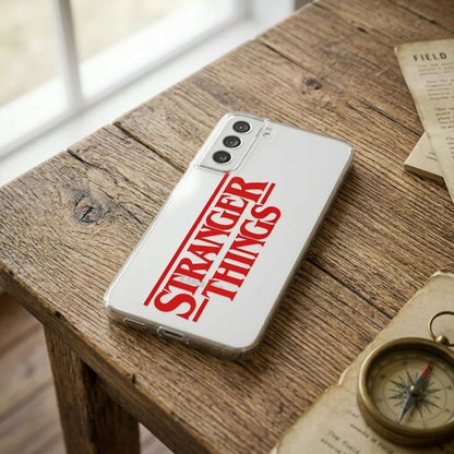 Samsung Clear Phone Case – Stranger Things Red Logo Graphic Cover