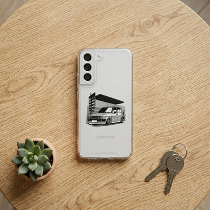 Retro MK2 Golf Hatchback Car Sketch Clear Case for Samsung Galaxy | Euro Tuner Graphic Phone Cover