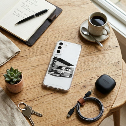 Retro MK2 Golf Hatchback Car Sketch Clear Case for Samsung Galaxy | Euro Tuner Graphic Phone Cover