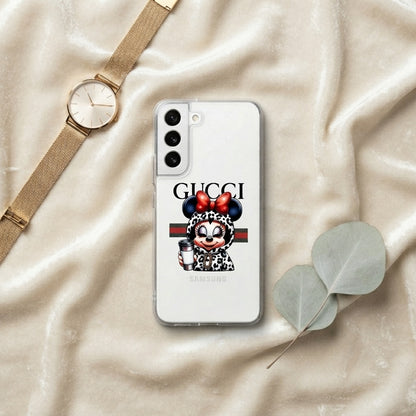 Leopard Hoodie Minnie Mouse Coffee Break Clear Case for Samsung Galaxy
