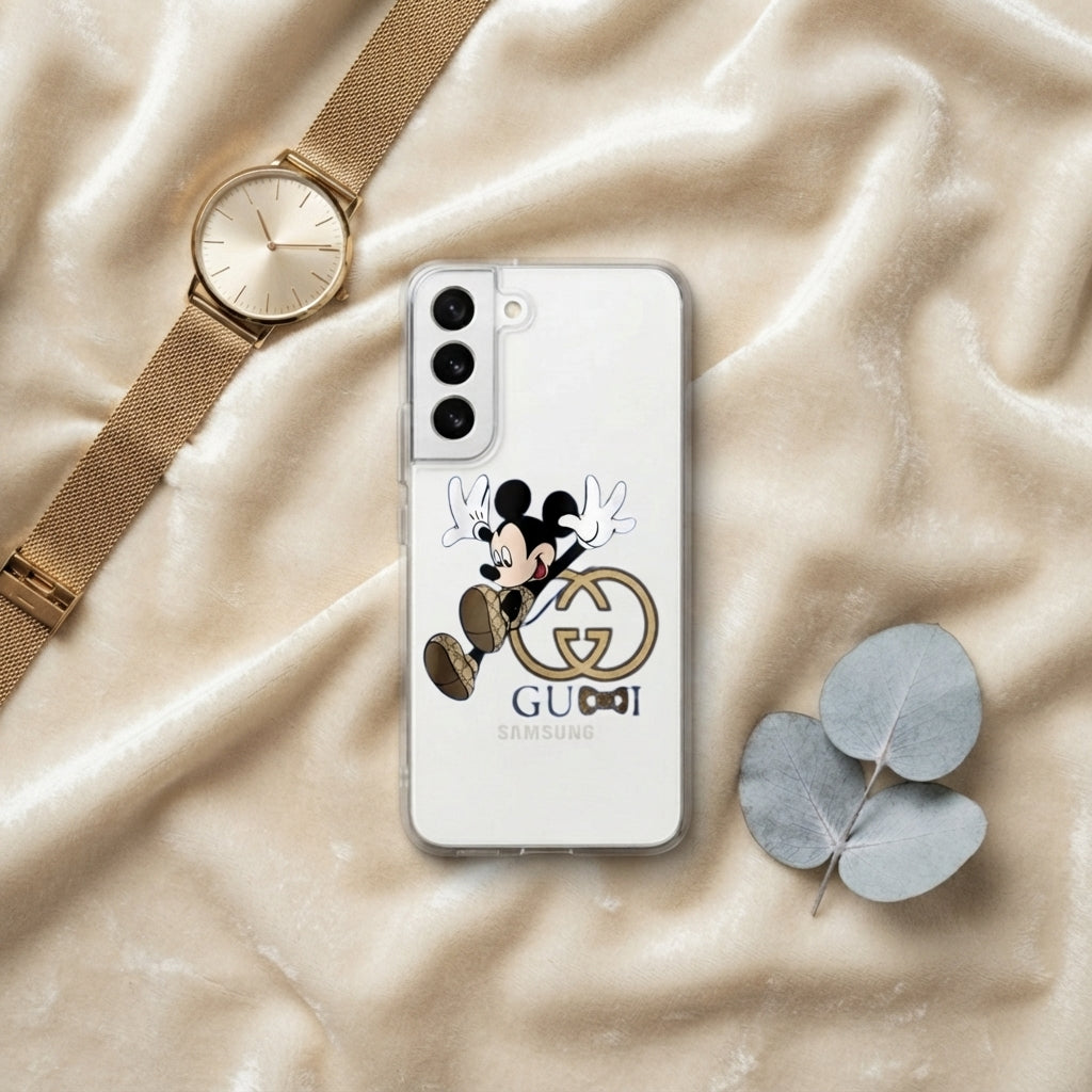 Playful Mickey Mouse Designer Logo Clear Case for Samsung Galaxy