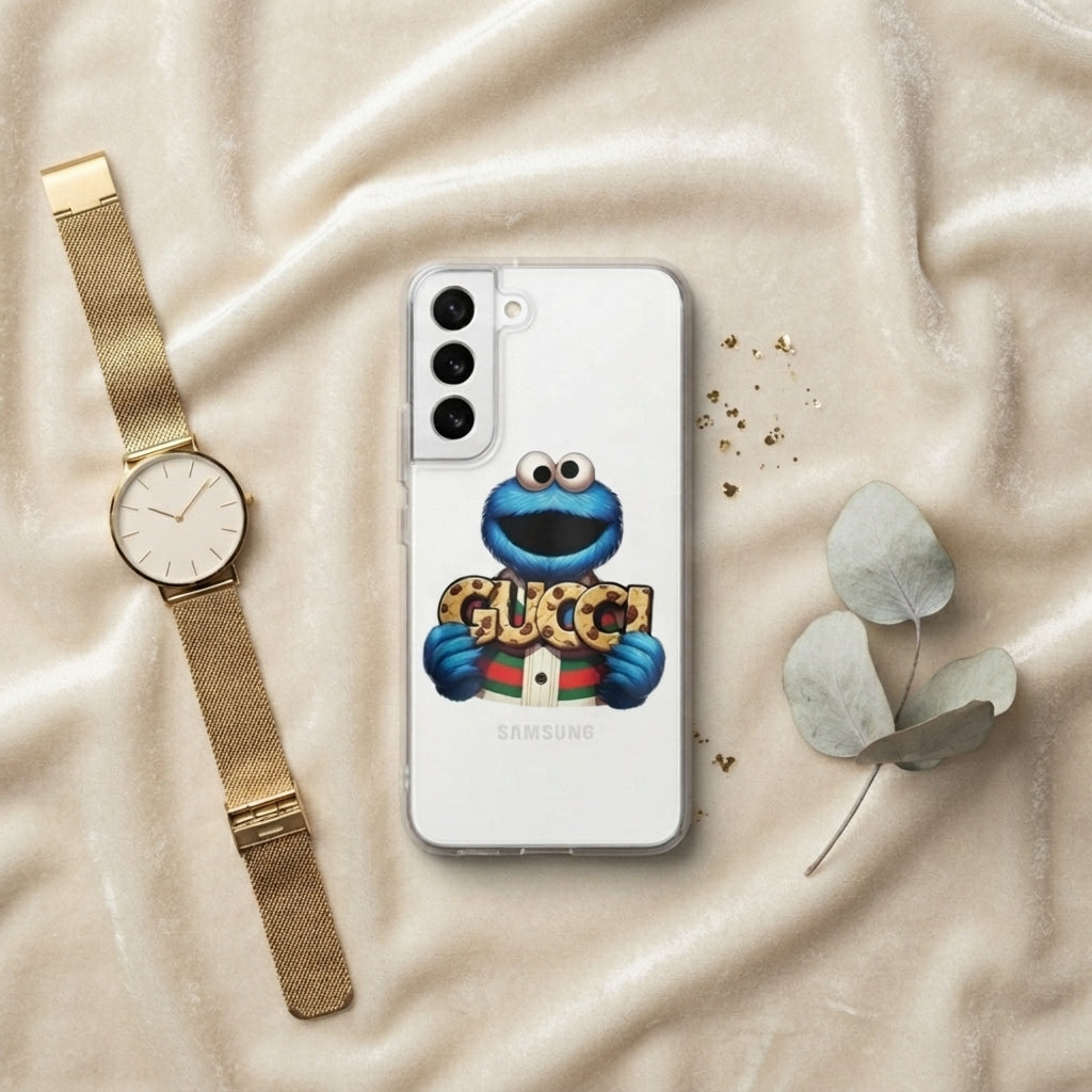 Clear Samsung Galaxy Case – Designer Cookie Monster Graphic Cover