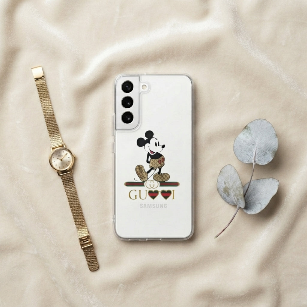 Mickey Mouse Designer Monogram Clear Case for Samsung Galaxy