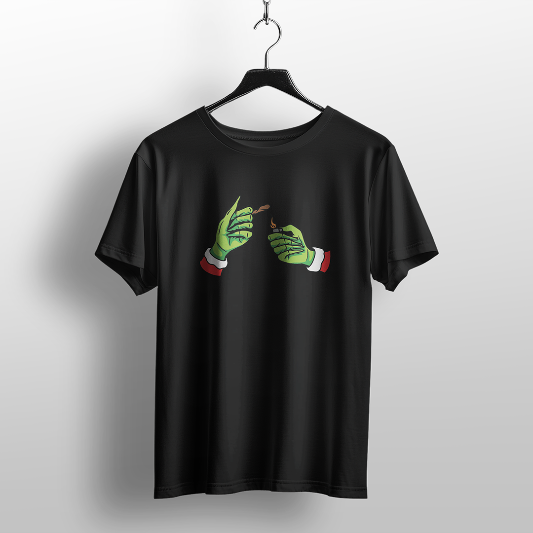 Christmas Grinch Hands Lighting Up Tee