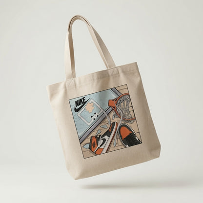 Shattered Backboard Sneaker Art Nike Cotton Canvas Tote Bag
