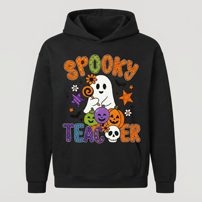 Spooky Teacher Halloween Hoodie – Cute Retro Ghost Educator Pullover