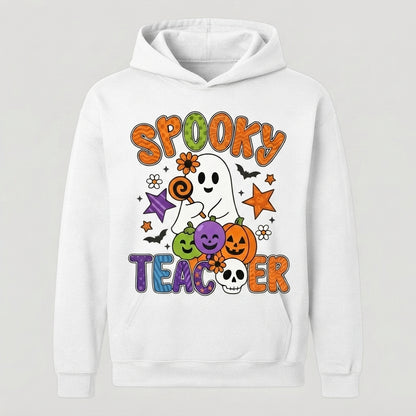 Spooky Teacher Halloween Hoodie – Cute Retro Ghost Educator Pullover