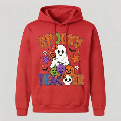 Spooky Teacher Halloween Hoodie – Cute Retro Ghost Educator Pullover