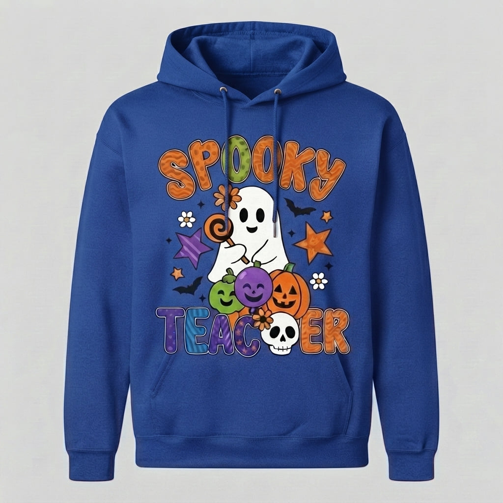 Spooky Teacher Halloween Hoodie – Cute Retro Ghost Educator Pullover