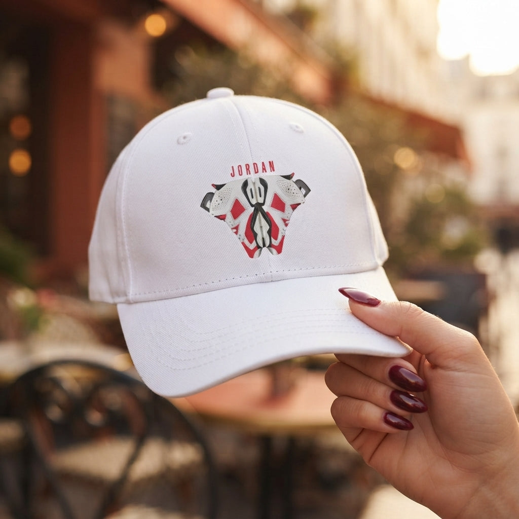 Retro Sneaker Art Graphic Baseball Cap - Adjustable Sneakerhead Cap (Black & White)