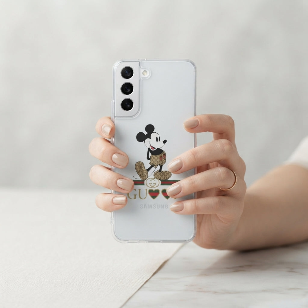 Mickey Mouse Designer Monogram Clear Case for Samsung Galaxy