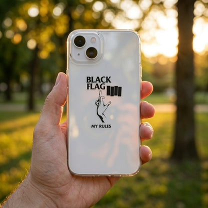 Black Flag My Rules Clear Transparent iPhone Case