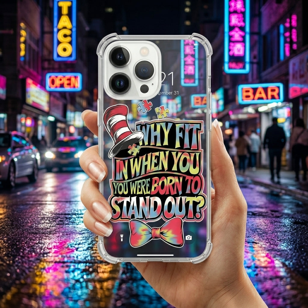 Why Fit In Born To Stand Out Clear Transparent iPhone Case