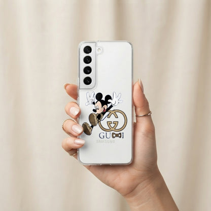 Playful Mickey Mouse Designer Logo Clear Case for Samsung Galaxy