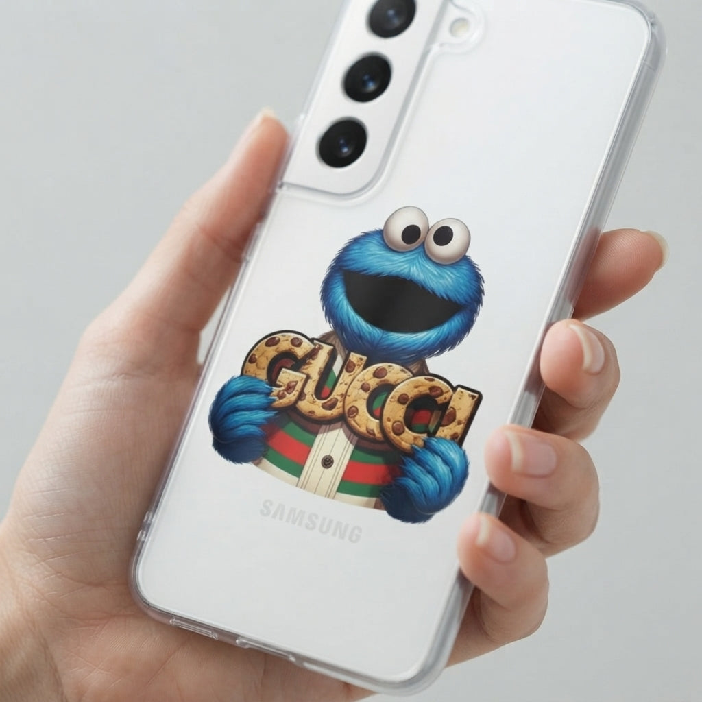 Clear Samsung Galaxy Case – Designer Cookie Monster Graphic Cover