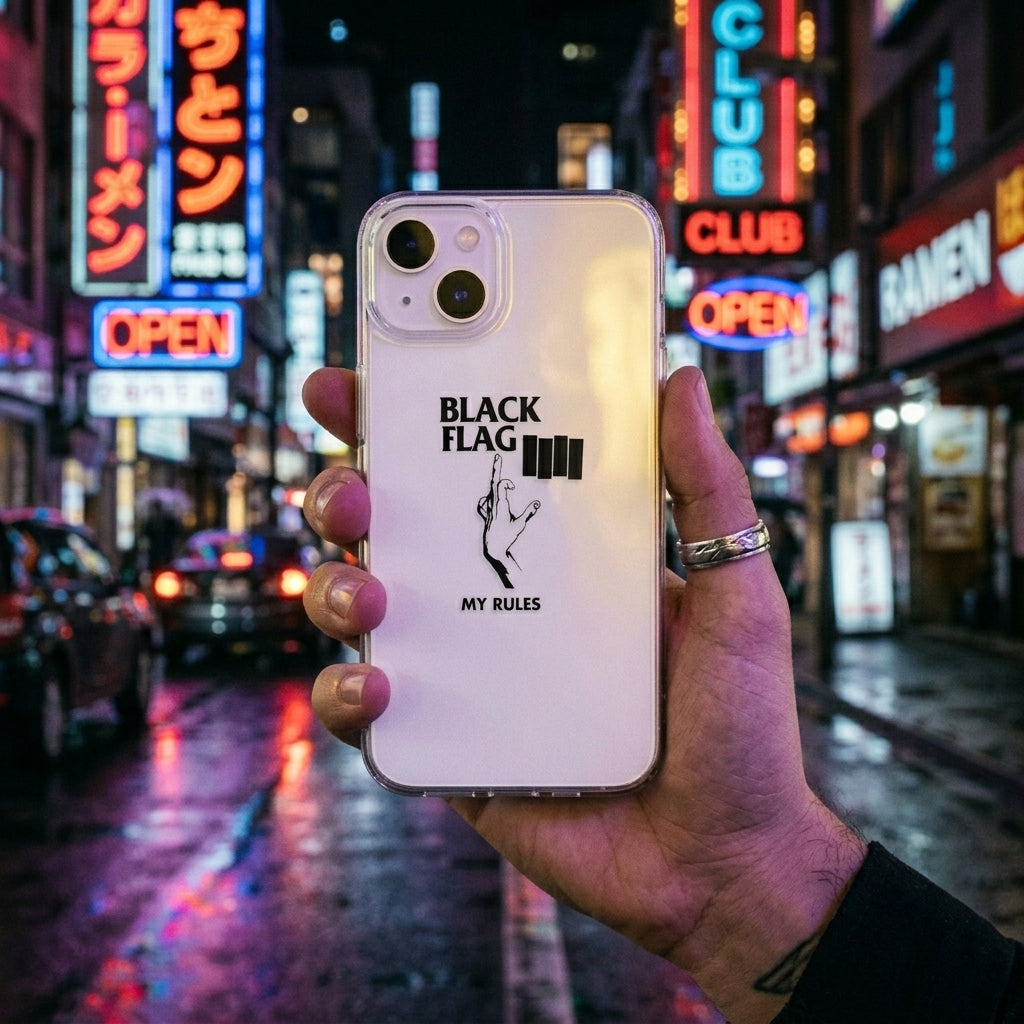Black Flag My Rules Clear Transparent iPhone Case