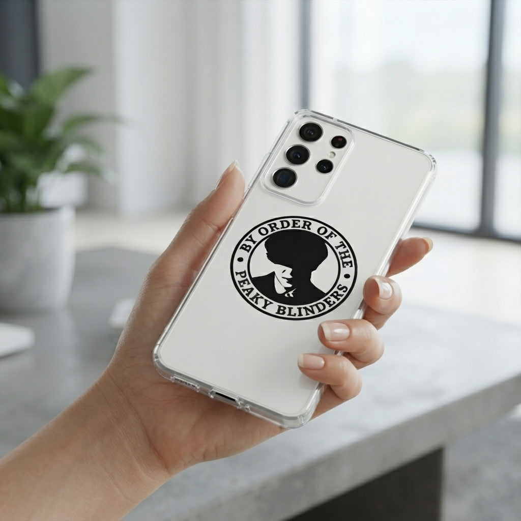 Samsung Clear Phone Case – "BY ORDER OF THE PEAKY BLINDERS" Graphic Cover