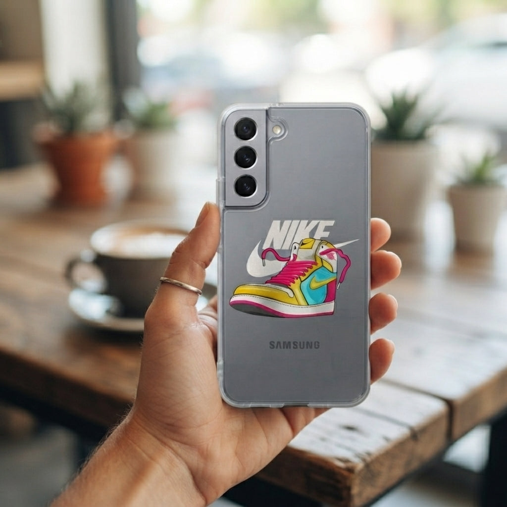 Colorful Retro High-Top Sneakerhead Clear Case for Samsung Galaxy
