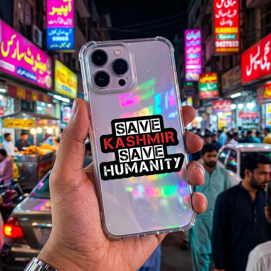 Save Kashmir Save Humanity Clear Transparent iPhone Case