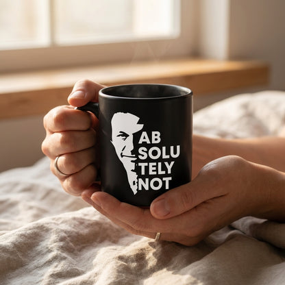 Imran Khan Absolutely Not Black Ceramic Coffee Mug - Bold Statement Sarcastic Political Quote Drinkware Cup (11oz)