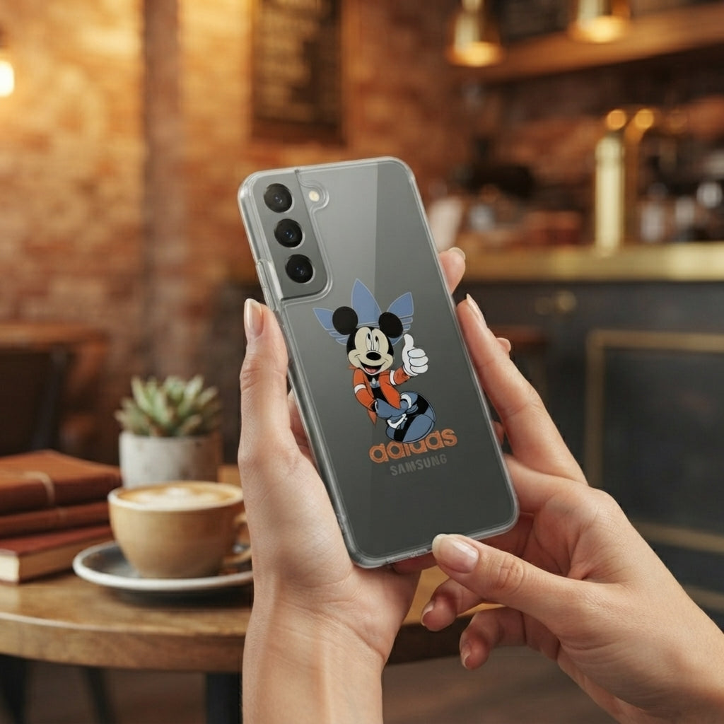Thumbs Up Mickey Mouse x Adidas Clear Phone Case for Samsung Galaxy